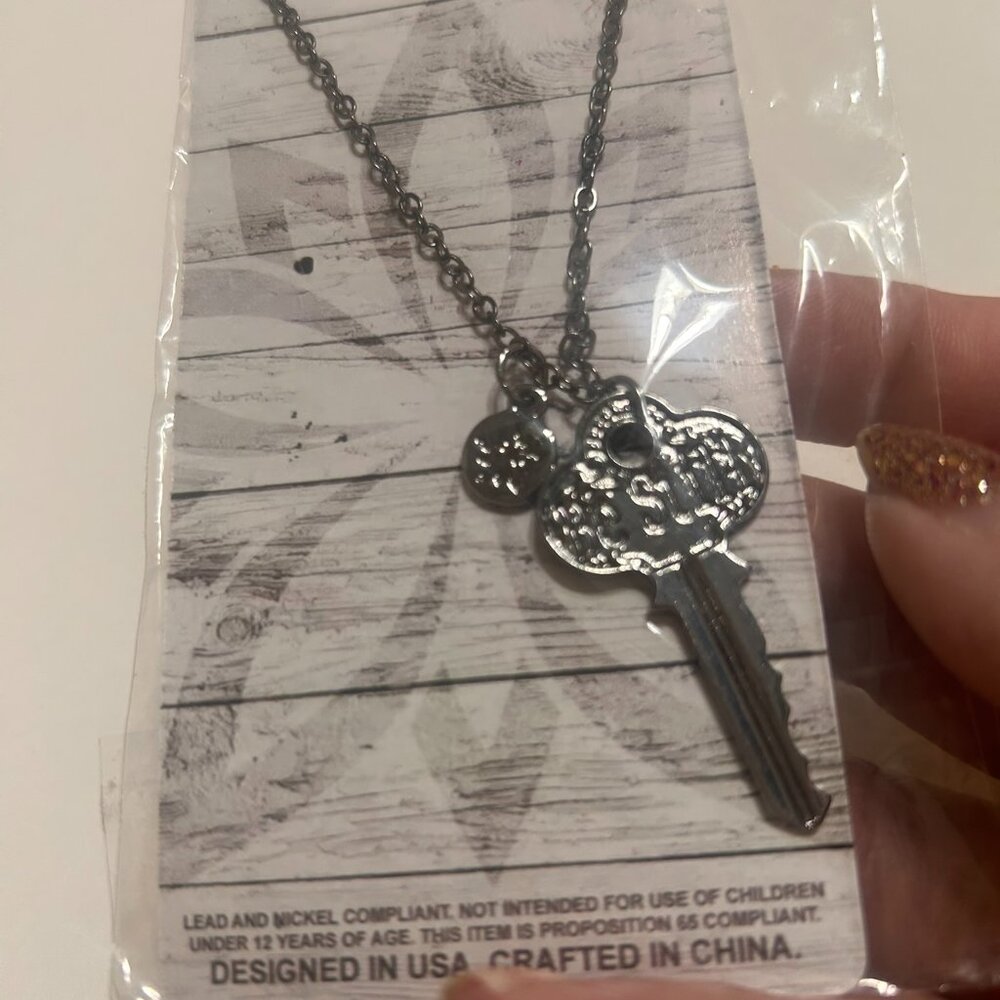 NIP SanctuaryGirl Key Necklace with Be Still engraved on it. Faith Jewelry